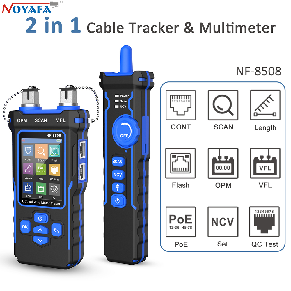 Power Supply Tester - NOYAFA NF-8508 Netwerkkabeltester LAN Optische vermogensmeter