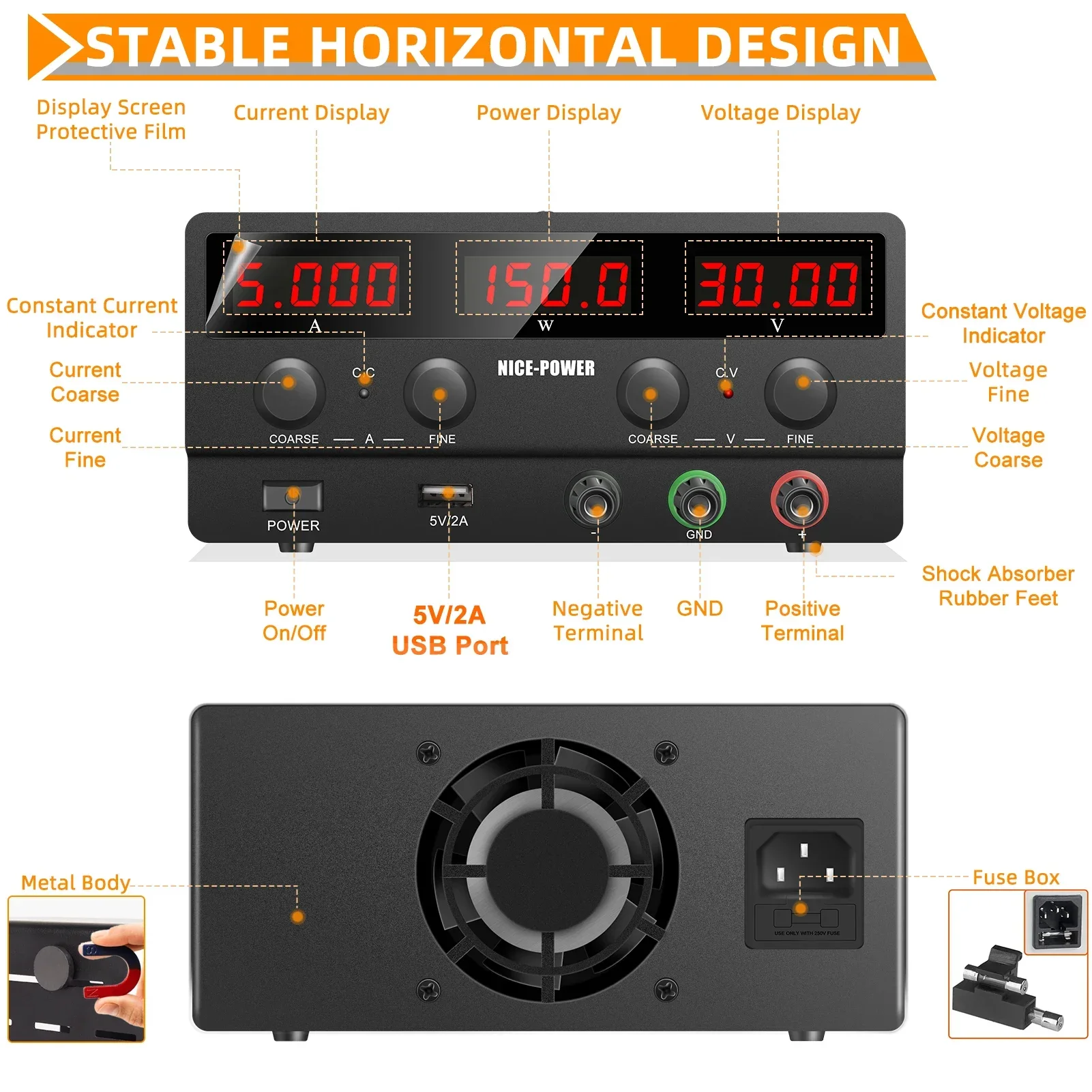 30V 5A 150W DC-voeding NICE-PO - Smps Power Supply recensie en prijs