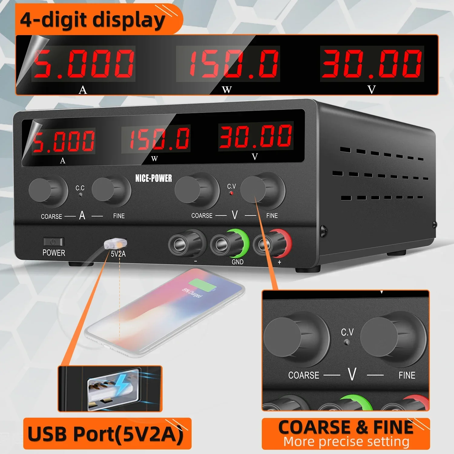 30V 5A 150W DC-voeding NICE-PO - Smps Power Supply recensie en prijs