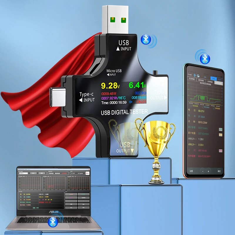 USB-tester DC Type-C PD Digita - Power Supply Tester recensie en prijs