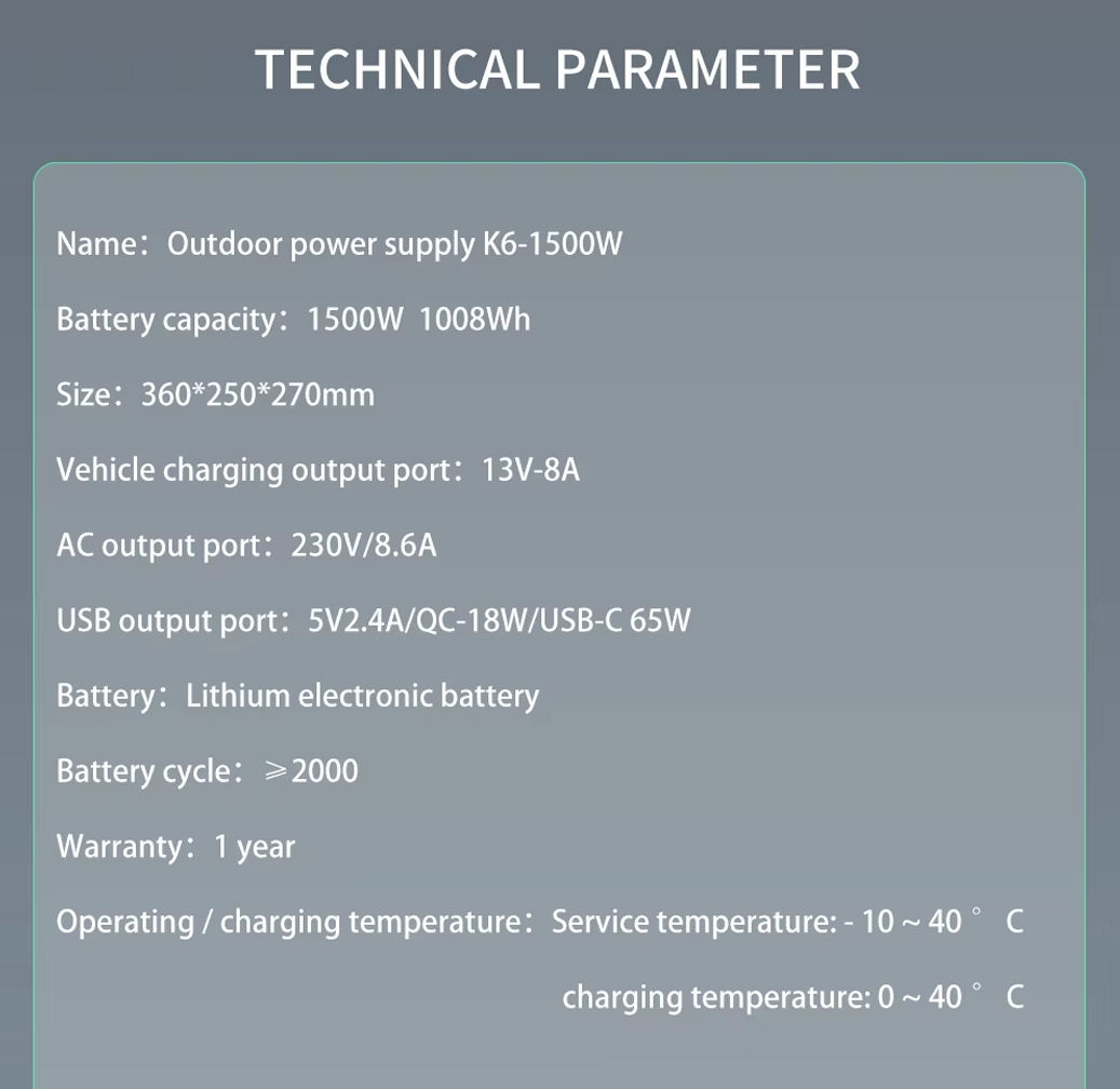 1500W 1008Wh Lithium-ion auto- - Power Supply recensie en prijs