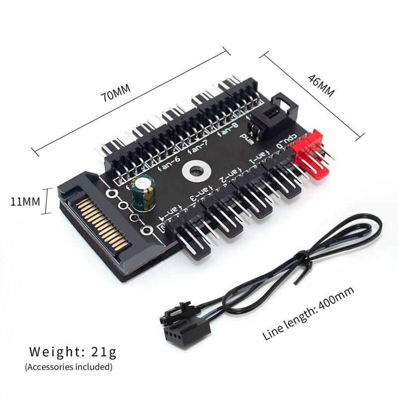 10-poorts 4-pins PWM ventilato - Pc Power Supply recensie en prijs